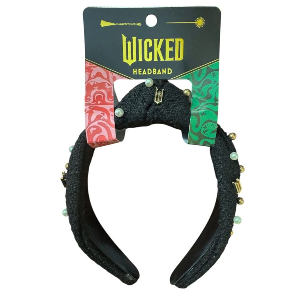 Adult Wicked Boucle Headband with Charms - Black
